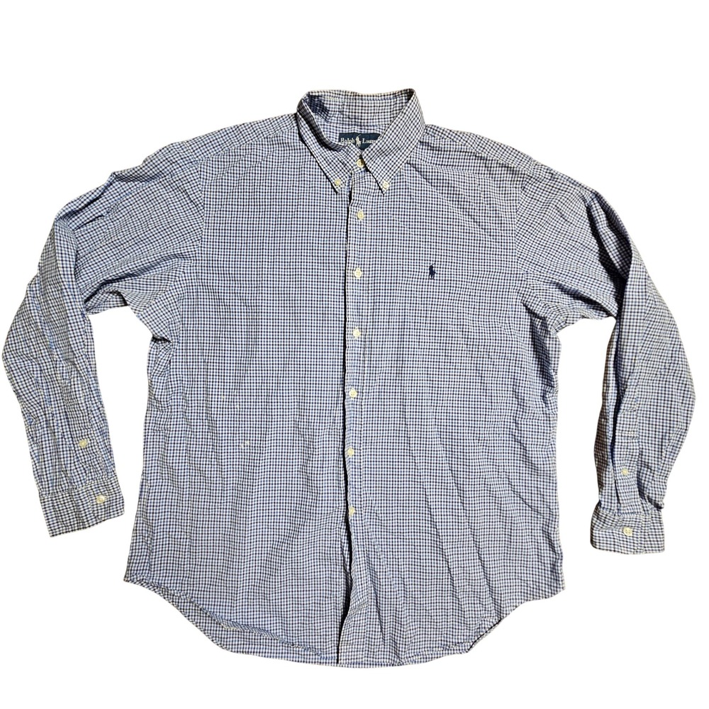Ralph Lauren Classic Fit Gingham Long Sleeve Button Down Shirt Mens XL Old Money - Picture 1 of 7